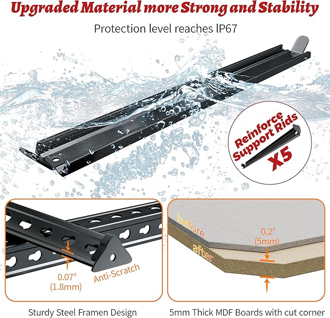 72" H Storage Shelves Heavy Duty, 2200LBS Garage Shelving, 5 Tier Metal Shelving Unit Adjustable Garage Shelves Utility Rack Shelf for Storage Warehouse Pantry Closet,40" W × 20" D × 72" H, Black