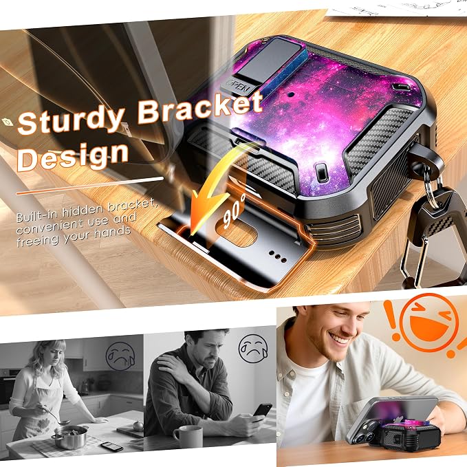 for AirPods Pro 2 Case with Lock Magnetic Lid, Starry | Compatible with AirPods Pro 2nd Generation and AirPods Pro 1st Generation (2019) Case with Cleaner Kit & Carabiner, MagSafe