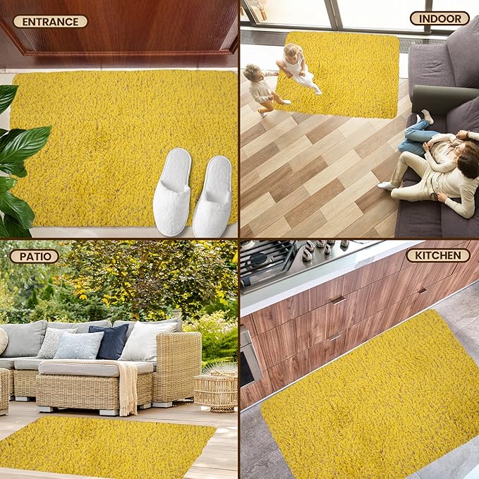 Premium Microfiber Indoor Door Mat – 36"x72" Washable Entry Mat, Non-Slip, Waterproof Backing, Super Absorbent, Low Profile Entryway Doormat for Indoor Entrance