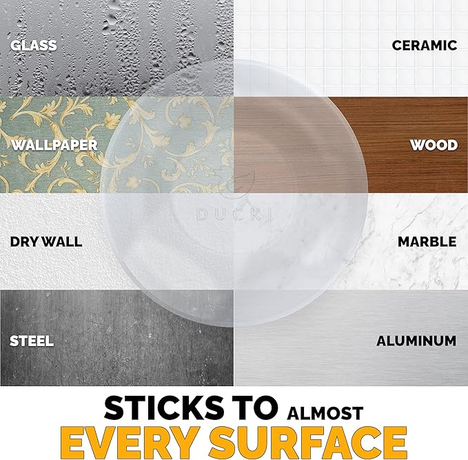 Ducki Door Stop Wall Protector | Self Adhesive Door Knob Wall Protectors from Door Knobs | Rubber Door Stoppers for Wall Damage & Noise | Durable, Shock Absorbent & Discreet | 8 Pack Clear Door Stops