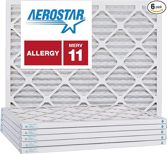 Aerostar 20x24x1 MERV 11, Pleated Air Filter, 20x24x1, Box of 6, Made in the USA