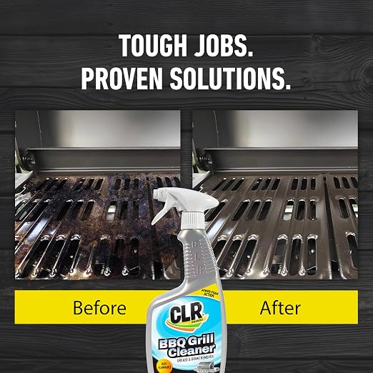 CLR Brands Grill Cleaner and Degreaser Spray, 26 oz. Bottle | Removes Burnt Food, Grease and Grime from Grates and Racks, Pellet and Electric Smokers
