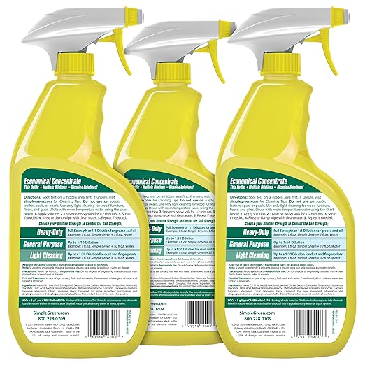 Simple Green All-Purpose Cleaner, 32 Fl Oz (Pack of 3), Lemon, 96 Fl Oz
