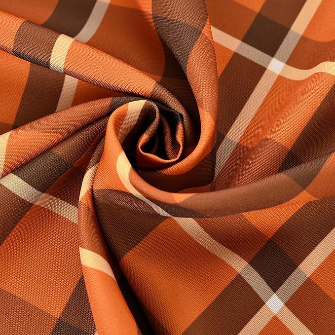 Waterproof Checkered Tablecloth Fabric - Rectangle 58x84 Inch Fall Themed Thanksgiving Day Table Cloth for Indoor/Outdoor Use - Harvest Table Cover for Kitchen, BBQs, Halloween