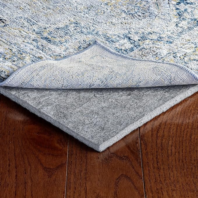 RUGPADUSA - Dual Surface - 8'x11' - 1/2" Thick - Felt + Rubber - Non-Slip Backing Rug Pad - Adds Comfort and Protection - for Hard Surface Floors