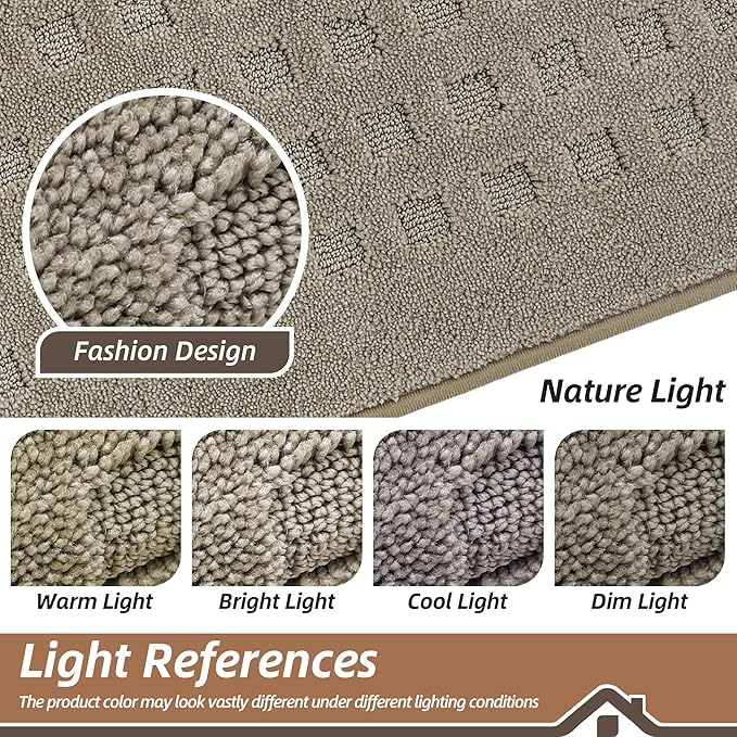 BEQHAUSE Waffle Door Mats Indoor 20"x32", Dog Mat for Muddy Paws Absorbent and Dirt Resist Floor Mats Non-Slip Washable Rugs for Entryway, Welcome Mat for Front Back Door, Muddy Wet Shoes, Beige