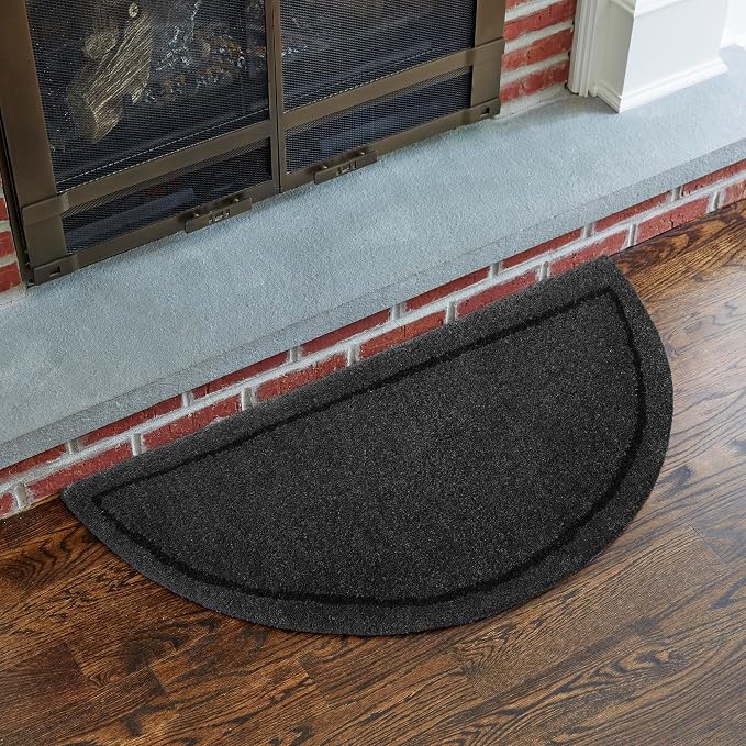 UniFlame - Gray 100% Wool Hearth Rug - Size: 44" L x 22" W | Protects Floor from Heat, Embers, and Sparks