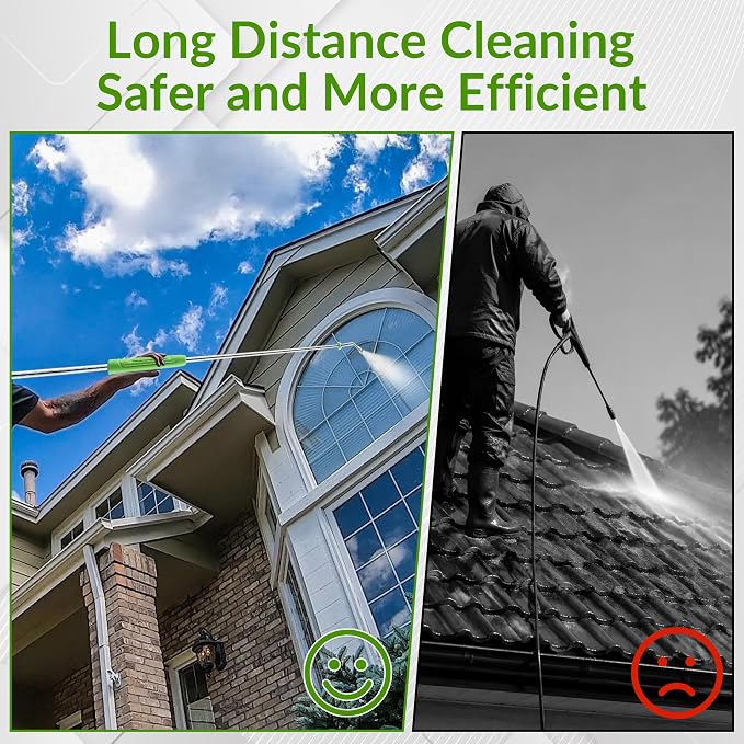 Pressure Washer Extension Wand, 120" Power Washer Lance | With Molded Grip, 30°, 90°, 120° Curved Rod, 5 Spray Nozzle Tips, 1/4" Quick Connect, 4000 PSI