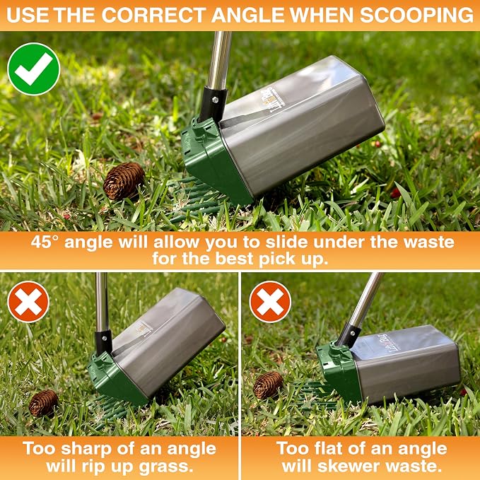 Neater Pet Brands Lift N’ Bag 2.0 Dog Pooper Scooper with Bag Attachment & 31" Pole for Small to Large Dogs, New Longer Pole, 15 Refill Bags, Heavy Duty Dog Poop Scooper for Yard, One-Hand Use