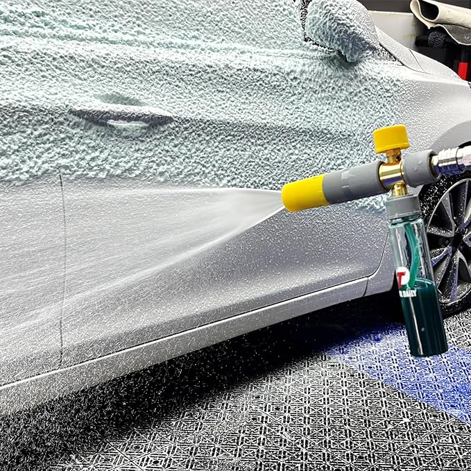 Tool Daily Foam Cannon, Small Foam Cannon for Pressure Washer | 5 Power Washer Nozzle Tips, 1/4 Inch Quick Connect