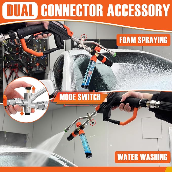 Ridge Washer Mini Foam Cannon Gun with Dual Connector, 100 ML | No Dilution Required, 1/4" Quick Connect, 4000 PSI