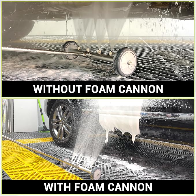 M MINGLE 16 Inch Undercarriage Washer Attachment with Foam Cannon, 4000PSI | Low Clearance Rolling Wheels, Includes Car Wash Mitt, Fits Sedans, SUVs and Trucks