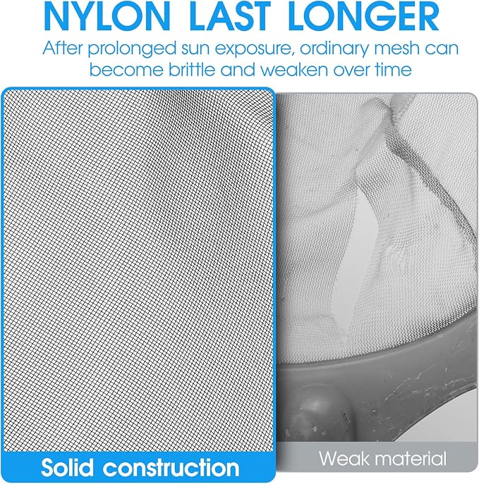 TidyMister Pool Skimmer Net with Self-Repair Fine Nylon Mesh Bag, Pool Leaf Rake for Above Ground Pools & In-ground Pools, Pool Nets for Cleaning - Original Series(No Pole)