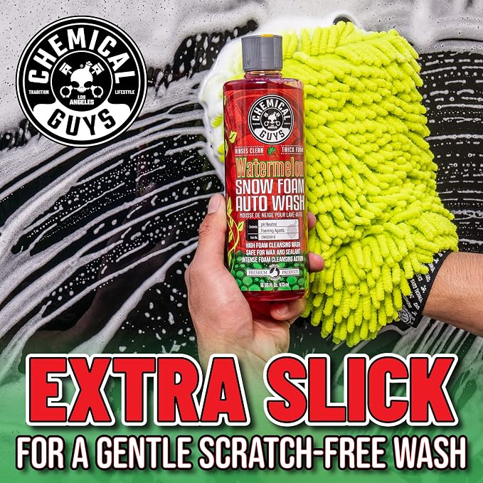 Chemical Guys, Watermelon Snow Foam Car Wash Soap, Foam Cannon, 1 Gallon | High-foaming pH-balanced suds for cannons, guns or buckets, gentle on wax and coatings, fresh watermelon scent