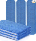 Matthew 18'' Microfiber Spray Mop Replacement Pads Heads for Wet Dry Reusable Mops Floor Home Commercial Cleaning Refills, Machine Washable Fits Compatible with Bona Mop&Most Spray Mops Blue (3 Pack)