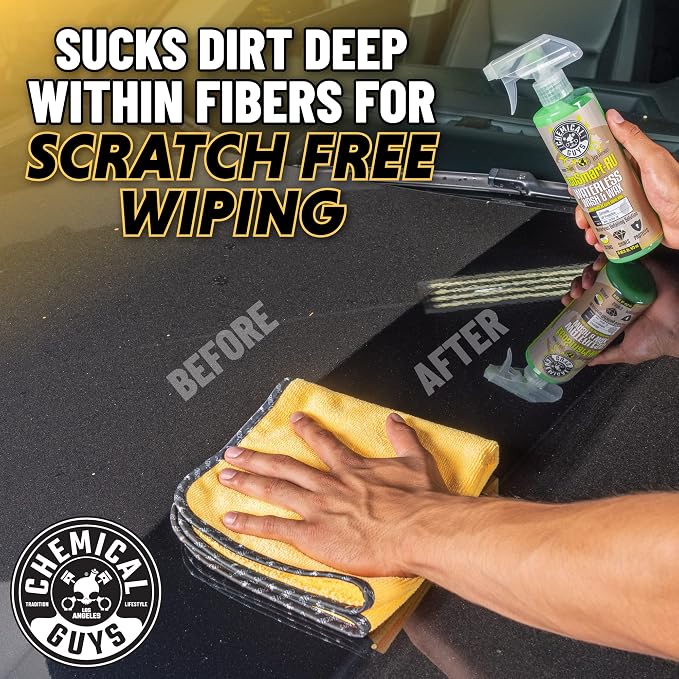 Chemical Guys, Professional Microfiber Towels, 24 x 16 in, Gold, 6 Pack | Ultra-soft, scratch-free towels to buff wax, dry panels and clean glass and interiors, machine washable