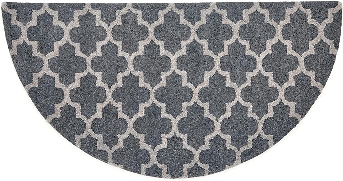 UniFlame - Gray Hand Tufted 100% Wool Hearth Rug - Size: 44" L x 22" W | Protects Floor from Heat, Embers, and Sparks