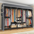 Raybee 90.6" W Clothes Rack with Cover Heavy Duty Clothing Rack with Cover Loads 1200LBS Freestanding Garment Rack for Bedroom, Black