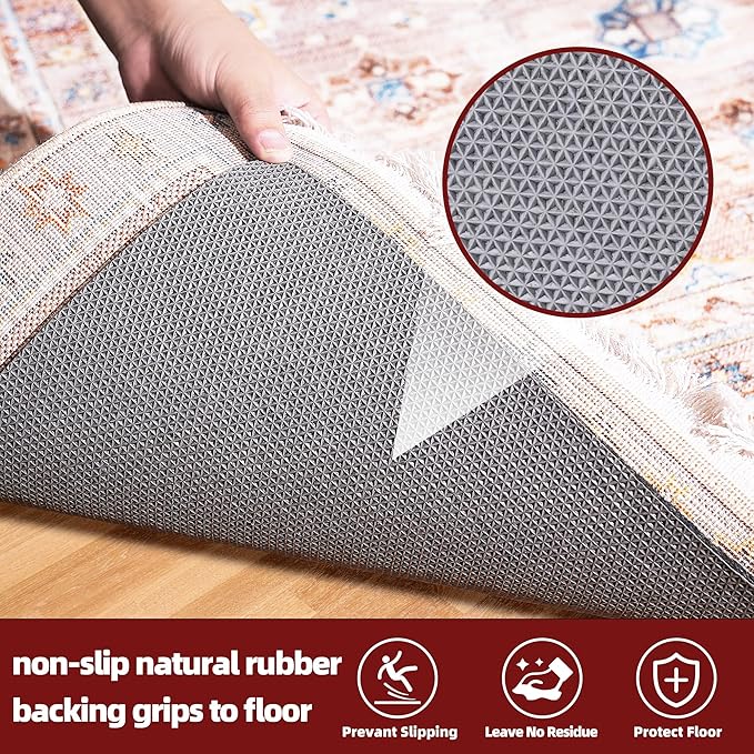 BAGAIL Felt and Natural Rubber Backing Rug Pads 1/4” Thick, 2 x 3 Ft Non Slip Carpet Gripper Keep Rugs in Place, Under Area Rug Protective Cushioned Pads, Carpet Runners, Hardwood Floors Protection