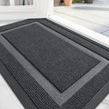 OLANLY Front Door Mat Indoor Outdoor Entrance, Waterproof All-Season, All-Weather Doormat, Sturdy Natural Rubber, Fade Resistant, Low Profile, Easy Clean Patio Porch Entryway Mat, 71x47, Grey