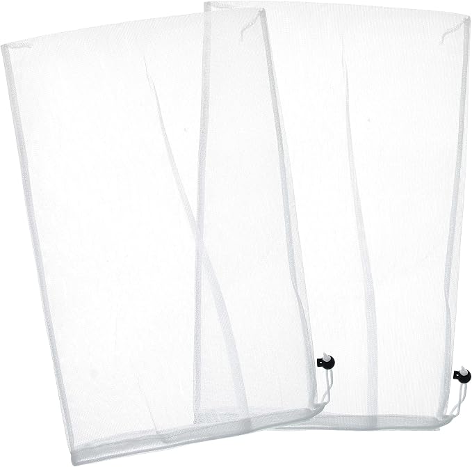 U.S. Pool Supply Fine Mesh Filter Bags for Leaf Vacuum Pool Cleaners, 2 Pack - 12" x 20" Replacement Net Bags, Pull-N-Lock Cord, Holds Leaves & Debris - Universal Fit, Leaf Terminator, Eater, Gulper