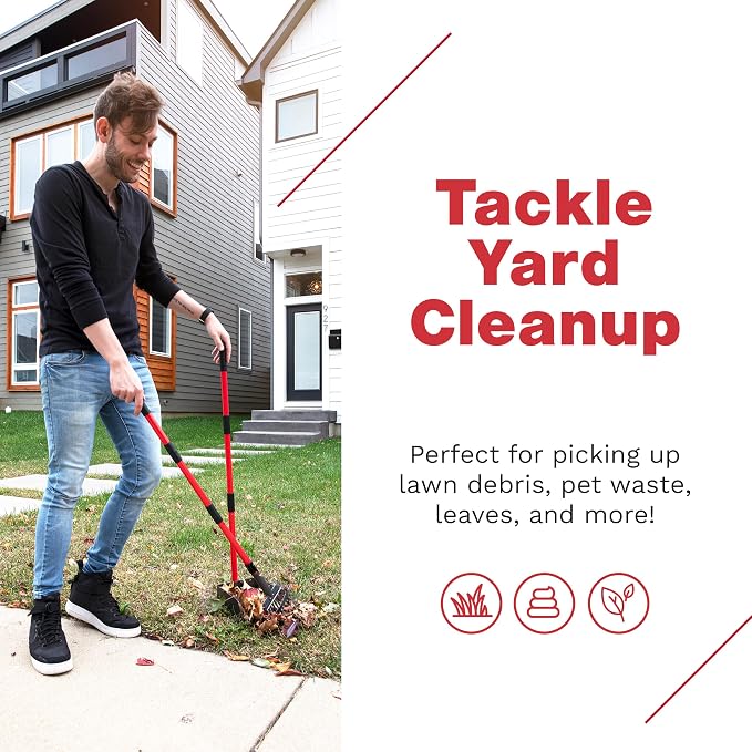 Pawler Pooper Scooper for Dogs with Long Handle Rake & Tray, Heavy Duty | Pawler Rustproof Aluminum Poop Scooper Set with 36+" Handles for Yard, Grass, Dirt & Gravel