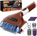 Misshappy Electric BBQ Grill Brush - 4000mAh Cordless BBQ Grill Cleaner 2 Speed - 800RPM Bristle Free Electric Grill Cleaner for Outdoor Grill Rechargeable with Scraper/LED Light/LED Display (Brown)