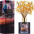 Reed Diffuser - Midnight New York 6.7 Fl.oz Reed Diffuser Set with 8 Sticks & Preserved Baby's Breath, Reed Diffuser for Home Bathroom Shelf Decor