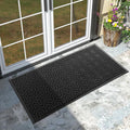 Yimobra Large Door Mat Outside Entrance 47x24, Waterproof Heavy Duty Outdoor Mats for Front Door, Non Slip Rubber Entry Mat for Garage Patio, Easy Clean, Black