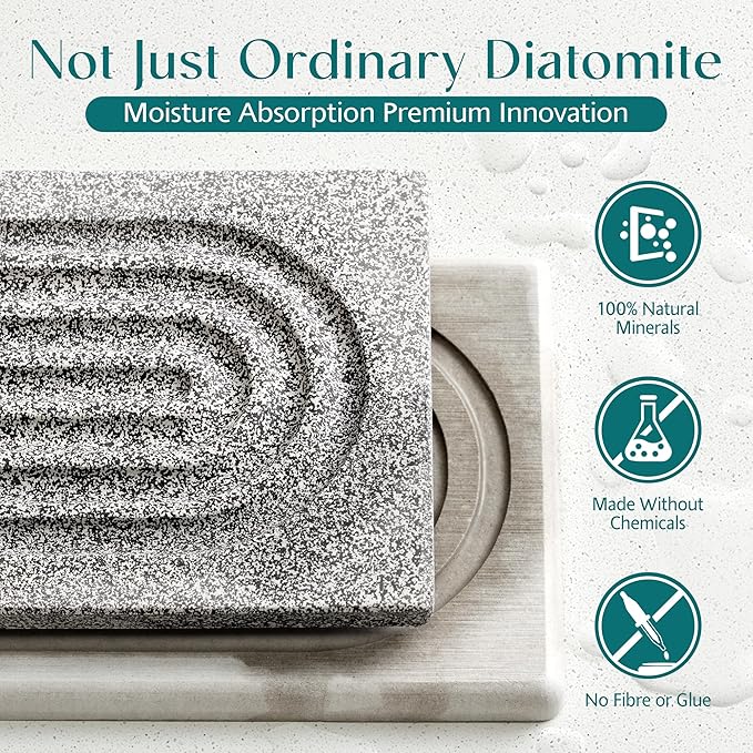 Stone Faucet Mat for Kitchen Sink, Food-Grade Diatomite Stone Drying Mat for Kitchen Counter, 2026 Upgraded Dishwasher-Safe & Ultra Absorbent, Stone Dish Matt for Bottles Utensils (15.7" x 3.9")