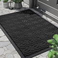 Yimobra Large Door Mat Outside Entrance 36x24, Waterproof Heavy Duty Outdoor Mats for Front Door, Non Slip Rubber Entry Mat for Garage Patio, Easy Clean, Black