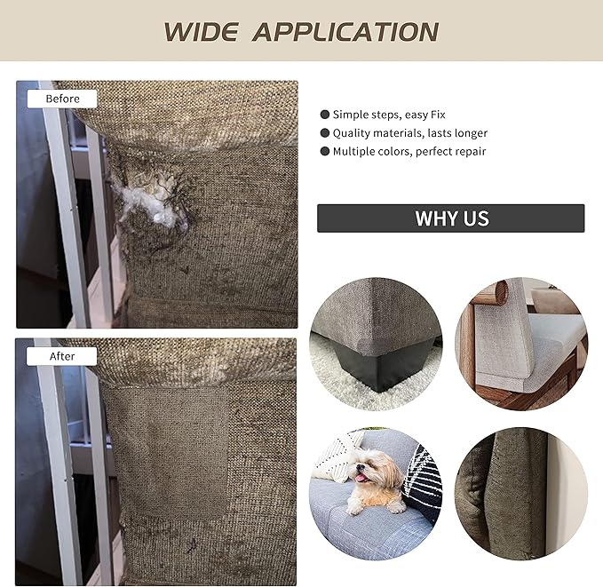 KING MOUNTAIN Fine Linen Repair Patches, Self-Adhesive Linen Fabric Patches, 8X11 inch 2 PCS, Multi Color, Can be Used for Linen Sofa Repair and Linen Clothes Repair(8" x 11"-2PCS, Dark Blue 1.0)