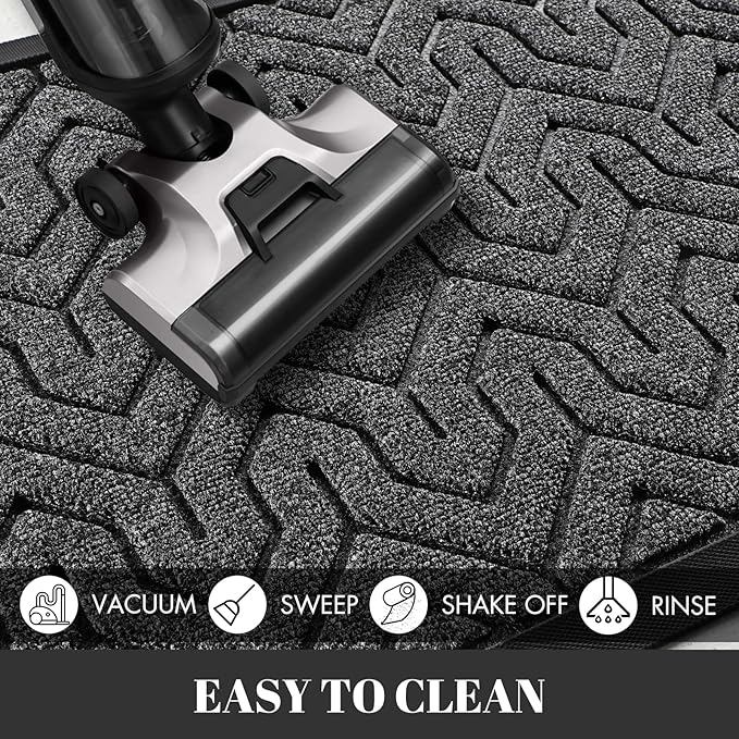 Yimobra Extra Large Door Mat Outside Entrance 60x32, Waterproof Heavy Duty Outdoor Mats for Front Door, Non Slip Rubber Entry Mat for Garage Patio, Easy Clean, Mix Grey