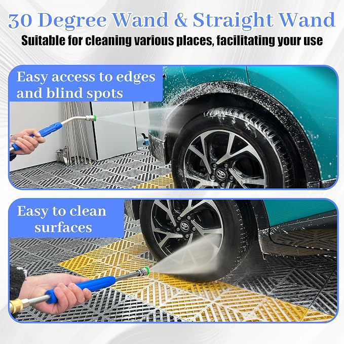Pressure Washer Extension Wand, 17 Inch, 1/4'' Quick Connect, 2 Pack | Stainless Steel Pressure Washer Wand with Slip Resistant Plastic Protective Cover