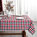 Red Gingham Christmas Plaid Tablecloth - Rectangular 58x102 Inch Water Resistant Table Cloth for Indoor/Outdoor Use - Holiday Table Cover for Kitchen, Picnics, and Parties
