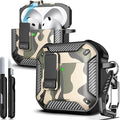 R-FUN for AirPods 4 Case with Lock Magnetic Lid MagSafe, Camo | Compatible with Apple AirPods 4th Generation Protective Case with Cleaner Kit & Carabiner, Powerful Drop Protection