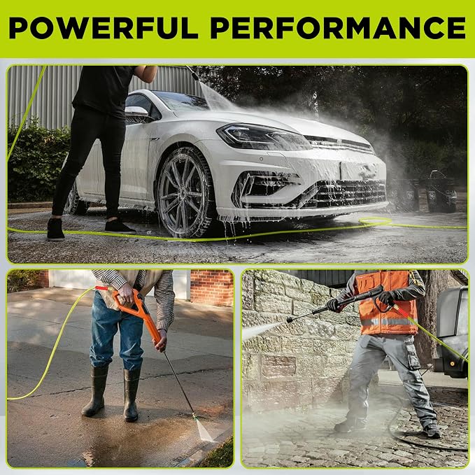 M MINGLE Pressure Washer Hose 50 FT x 3/8" - Replacement Power Wash Hose for Hot and Cold Water - High Pressure Hose with M22 14mm to 3/8 Inch Quick Connect Fittings - 4000PSI