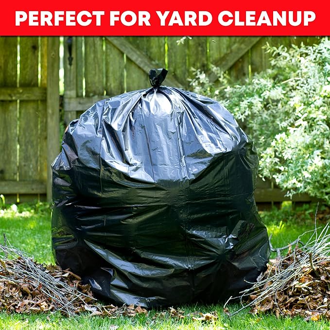 Tasker 30-33 Gallon Trash Bags Heavy Duty (MegaValue Pack 250 Count) Large Black Garbage Bags 30 Gallon - 32 Gallon - 33 Gallon- 35 Gallon. High Density Bags