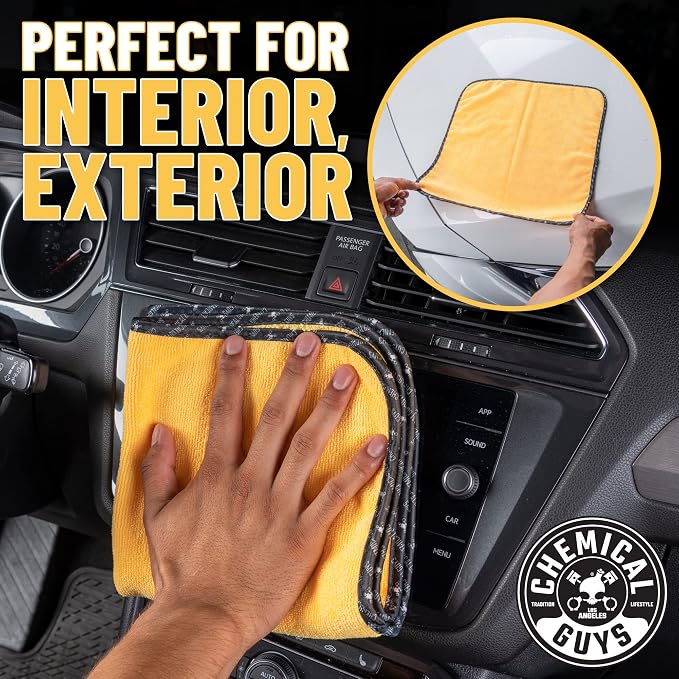 Chemical Guys Miracle Dryer Microfiber Drying Towel for Cars, Yellow | For trucks and SUVs, soft-banded scratch-free, 36 x 25 inches, oversized dual pile, scratch-free drying, short and high pile