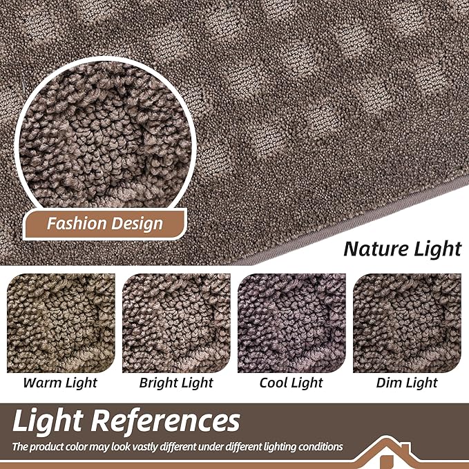 BEQHAUSE Waffle Door Mats Indoor 32"x48", Dog Mat for Muddy Paws Absorbent and Dirt Resist Floor Mats Non-Slip Washable Rugs for Entryway, Welcome Mat for Front Back Door, Muddy Wet Shoes, Brown