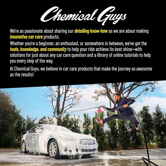 Chemical Guys, Wheelie Wheel & Exterior Brush for Rims & Tires, Soft, Green | Soft synthetic bristles clean rims, tires, grilles and emblems, safe on all wheel finishes with an easy grip
