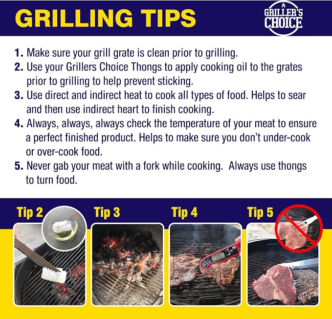 Grillers Choice Commercial Grill Brush - 2 Headed Double Helix Coils, Bristle Free, 18" Long Handle, 3 in 1 Professional Barbecue Cleaner, Stainless Steel, All Grill Types.