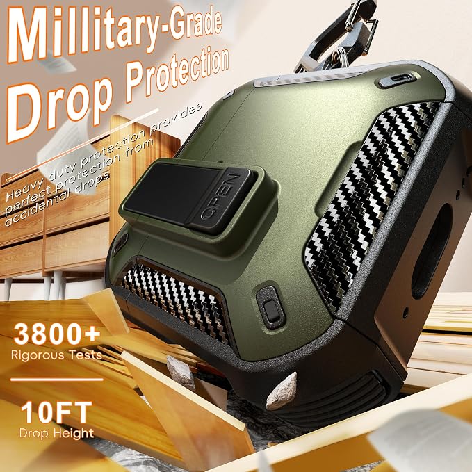 for AirPods 4 Case with Lock Magnetic Lid MagSafe, Military Green | Compatible with Apple AirPods 4th Generation Protective Case with Cleaner Kit & Carabiner, Powerful Drop Protection