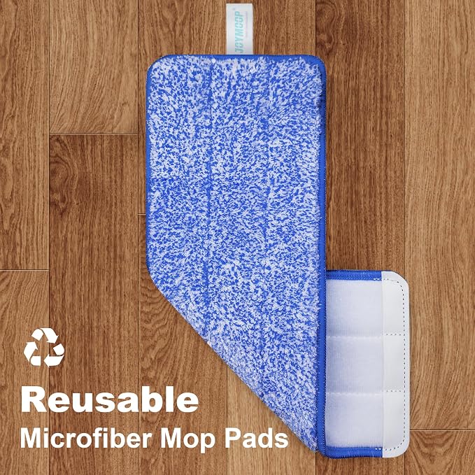 JOYMOOP Flat Mop System, Microfiber Mop and Bucket Set, Black, Floor & Wall Cleaning Mop for Home & Commercial Use, 60" Long Handle, Includes 5 Washable Pads