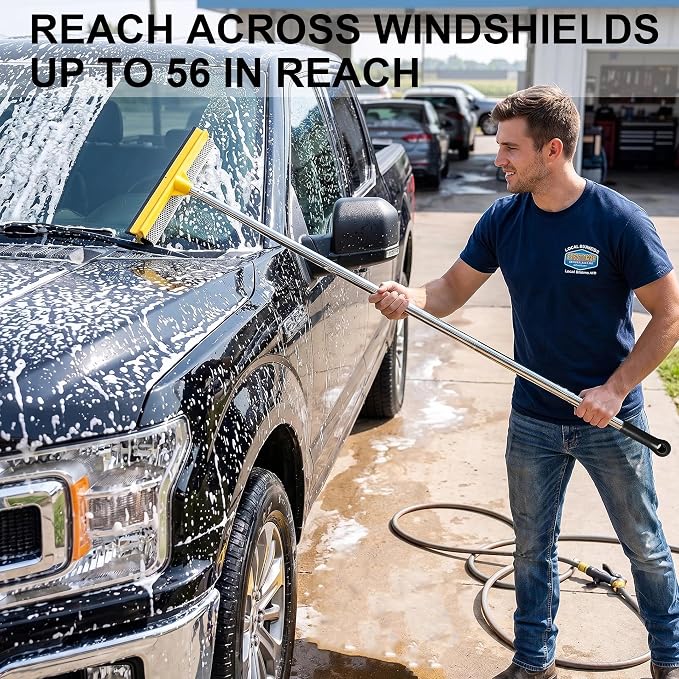 Car Wash Kit with 10 L Bucket, 56-Inch Windshield Squeegee | Squeegee & 10L Bucket