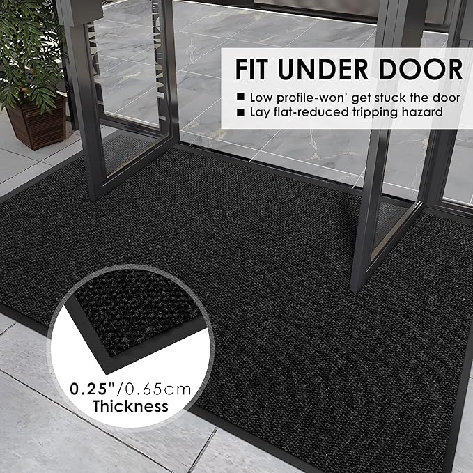 3′ x 49′ Front Door Mat Indoor Outdoor Entrance, Commercial Floor Mat Heavy Duty Dirt Trapper Entryway Doormat, Custom Size Non Slip Rubber Backing Welcome mat, Door Mat for High Traffic Area