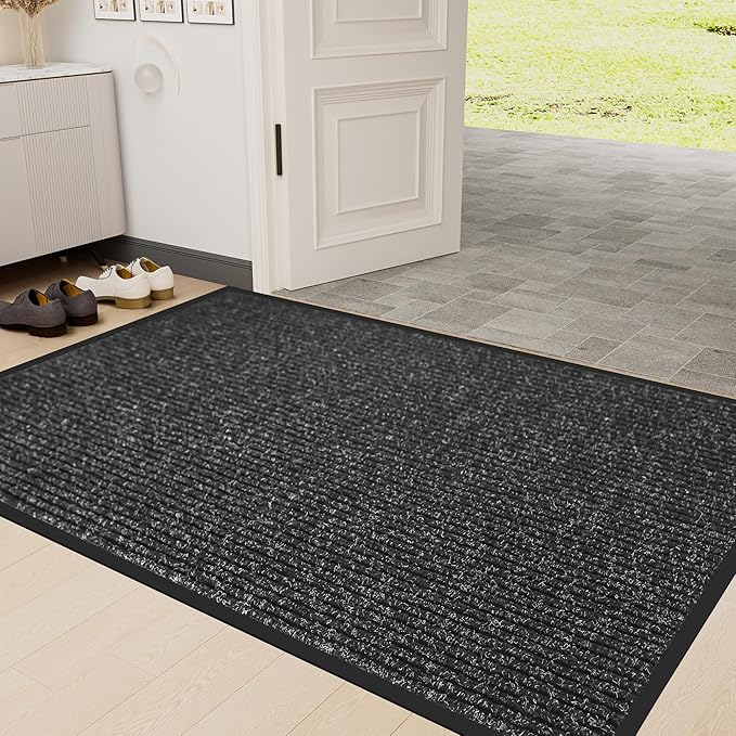 Front Door Mat Indoor Outdoor Entrance, 48" x 96" Dirt Resistant and Absorbent Door Mat, TPR Backing Non-Slip Doormats, Easy to Clean, Low Profile Welcome Floor Mat for Outside Entry