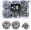 6 Pcs Simba Stainless Steel Wool Scrubber Pads for Cleaning Pans, Pots, Dishes, Ovens, Grills, Sinks, Bathroom and Kitchen, Scourer 6 Pack