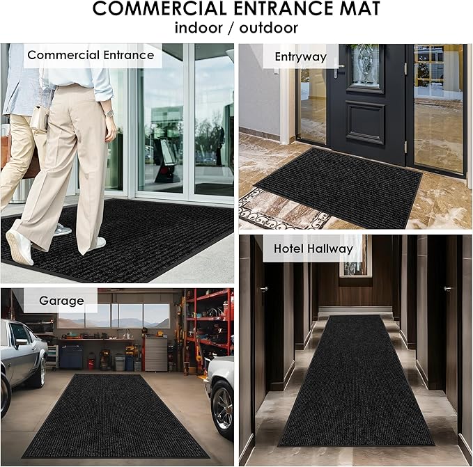 4′ x 44′ Front Door Mat Indoor Outdoor Entrance, Commercial Floor Mat Heavy Duty Dirt Trapper Entryway Doormat, Custom Size Non Slip Rubber Backing Welcome mat, Door Mat for High Traffic Area