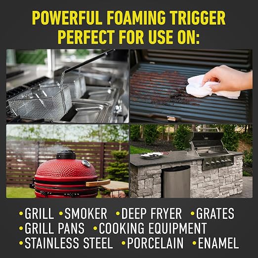 CLR Brands Grill Cleaner and Degreaser Spray, 26 oz. Bottle | Removes Burnt Food, Grease and Grime from Grates and Racks, Pellet and Electric Smokers